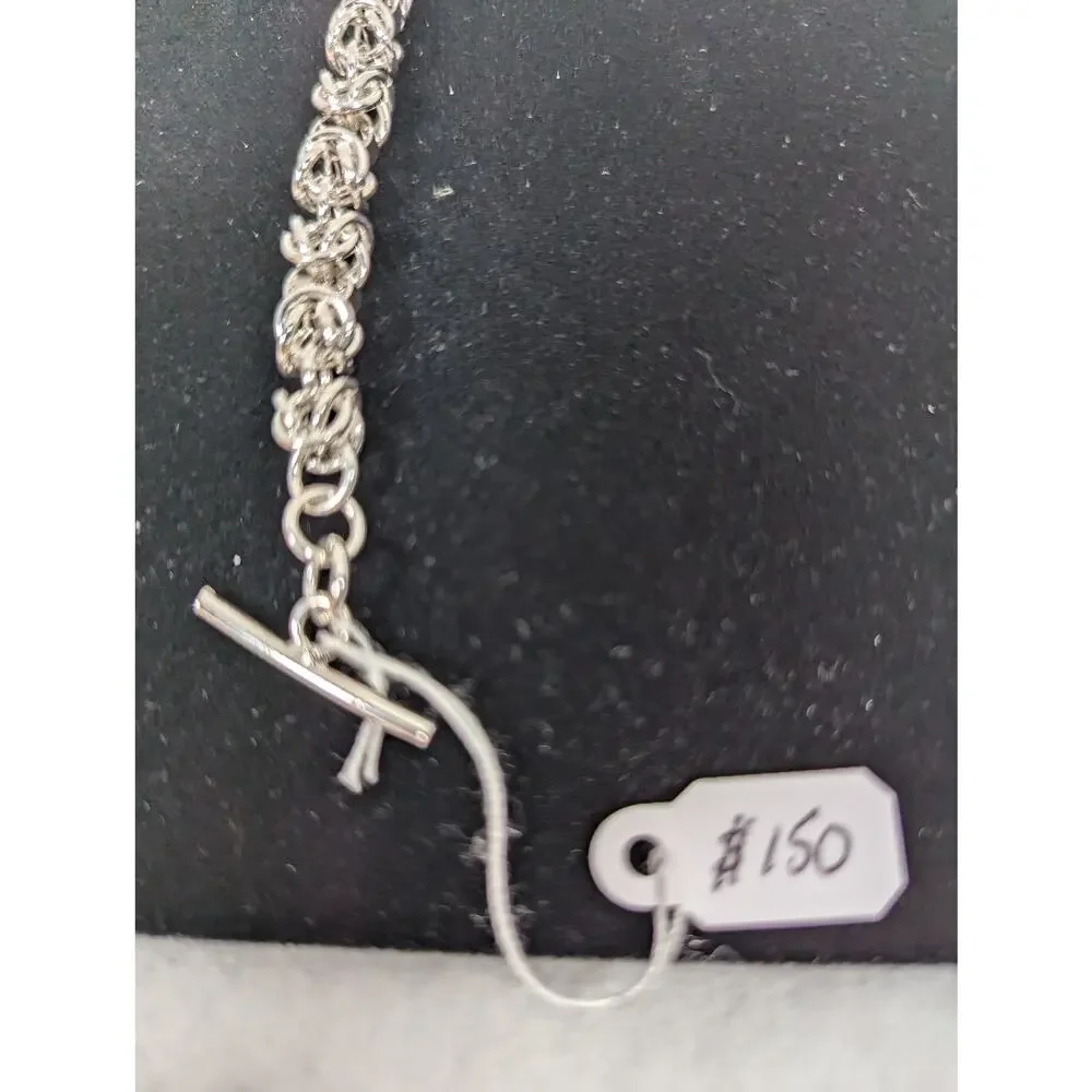 Byzantine Sterling silver chain bracelet handmade 7.5 heavy toggleclasp 17 grams